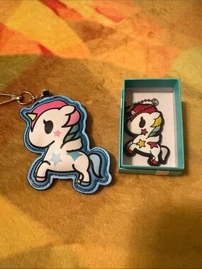 Tokidoki Stellina keychain with puffy Unicorno keychain